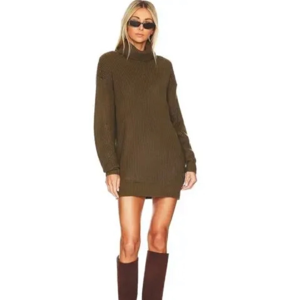 Superdown Sanja Acrylic Sweater Dress Forest Green Size Small